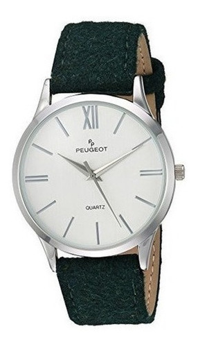 Reloj Casual De Cuarzo Peugeot Slim Case En Piel Y Metal Col