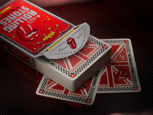 Cartas The Rolling Stones Luxury Play Cards Naipes Rock Roll Reverso Rojo Personaje Mick Jagger