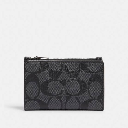 Cartera Tarjetero Coach Slim Bifold Negro