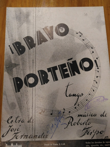 Bravo Porteño Fernandez Firpo Partitura Tango