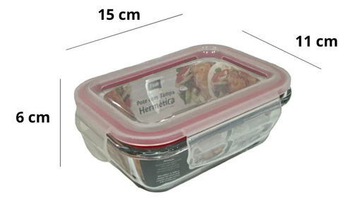 Pote Com Tampa Hermetica 400 Ml - 6 Peças