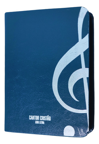 Cantor Cristão Com Letra E Pautas Musicais - Pequeno Capa Luxo Azul Marinho