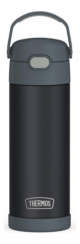 Botella Aislada De Acero Inoxidable 470 Ml Tapa Ancha Carbón