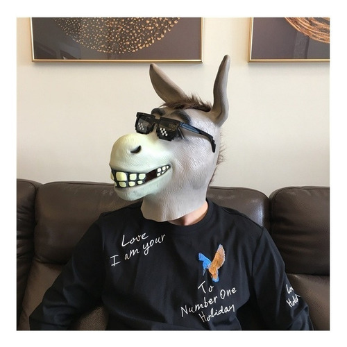 Divertida Máscara Cabeza Látex Burro For Fiesta