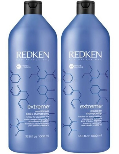 Imagen 1 de 3 de Paquete Extreme Redken Shampoo + Acondicionador 1 Lt