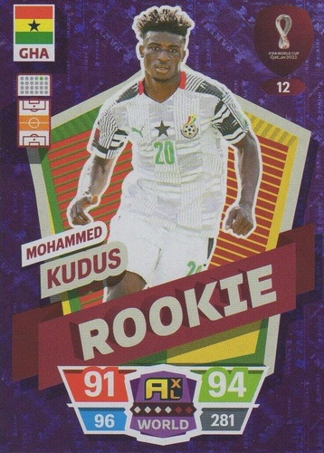 Adrenalyn Qatar 2022 - Carta Rookie #12 Mohammed Kudus