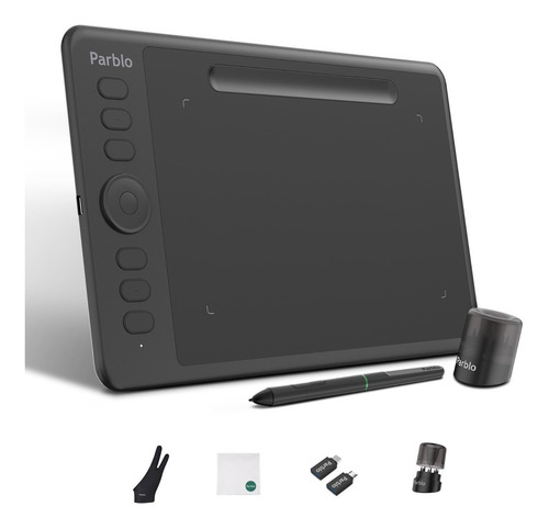 Imagen 1 de 2 de Tableta Digitalizadora Dibujo Parblo Intangbo S 7x4 Pulgada Color Negro