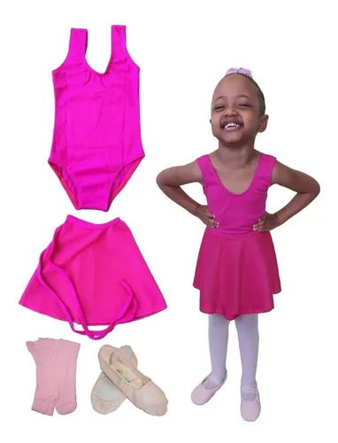 Saia de ballet infantil rosa sales