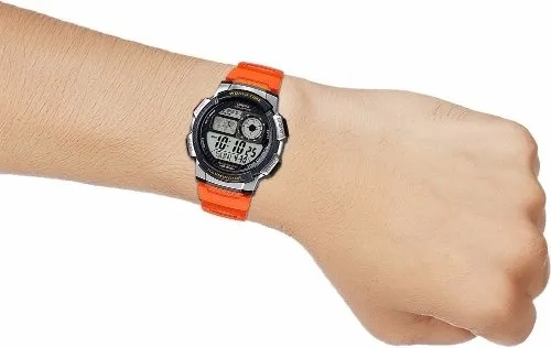 Reloj Casio Para Caballero Ae-1000w-4b Color Naranja