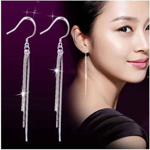 Aros de outlet plata colgantes largos