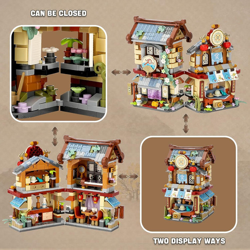 Qlt Chinese Street View Story Store Mini Building Blocks, Mo