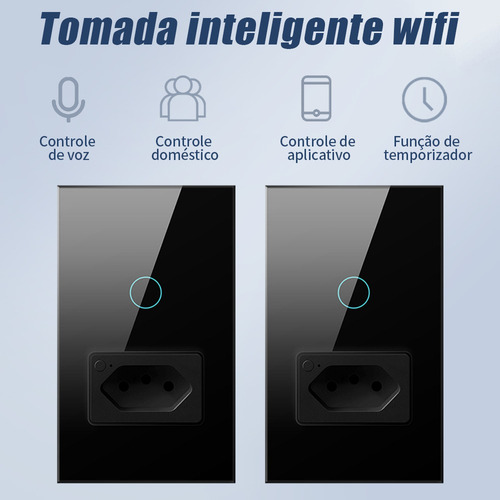 2 Interruptores Inteligentes Wifi,1 Botão De Toque,1 Tomada