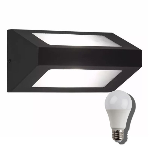 Aplique Luz Exterior Bidireccional + Lampara Led 9w O 10w