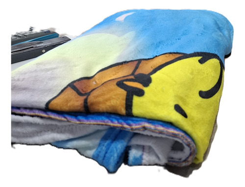 Frazada Capibara Laguna Azul Azul Flanel Estampado