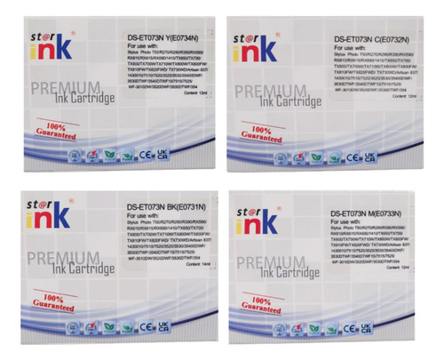 Pack 4 Cartuchos Tinta 73n Compatible Con Epson Star Ink