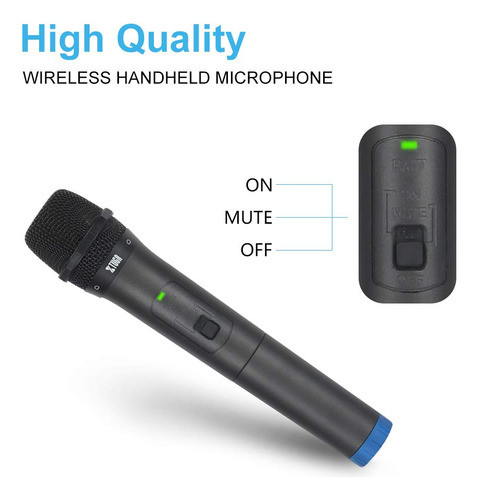 Xtuga Sistema De Micrófono Inalámbrico S400, Juego De Micrófono Inalámbrico Uhf De 4 Canales Con Cuatro Micrófonos De Mano, Frecuencia Fija, Largo Alcance 79 M, Ideal Para Iglesia, Karaoke, Bodas