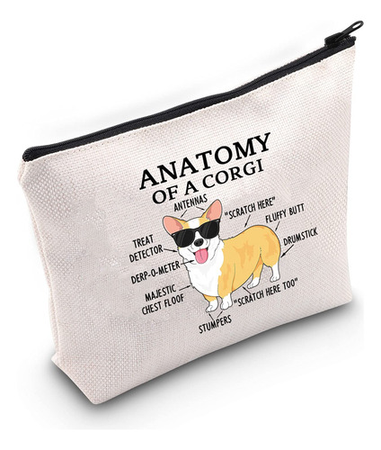 Corgi Lover Gift Anatomy Of A Corgi, Bolsa De Maquillaje Cor
