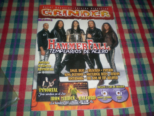 Revista Grinder Tapa Hammerfall Con Posters Numero 15 