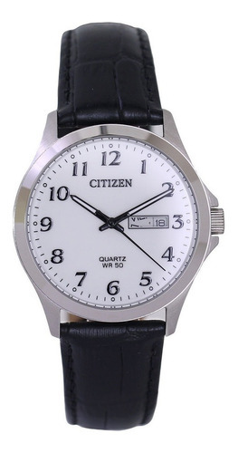 Reloj Citizen Hombre Cuero Bf500001a Color De La Malla Negro Color Del Bisel Plateado Color Del Fondo Blanco