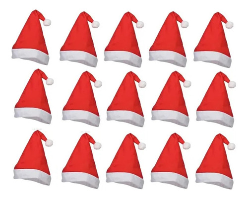 15 Gorro Touca De Papai Noel Festa Natal Promoção Atacado
