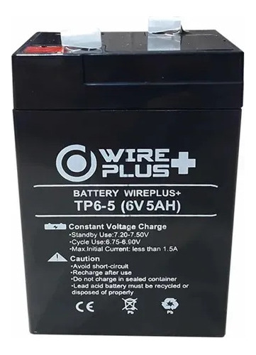 Bateria Agm 6v 5ah  Wire Plus