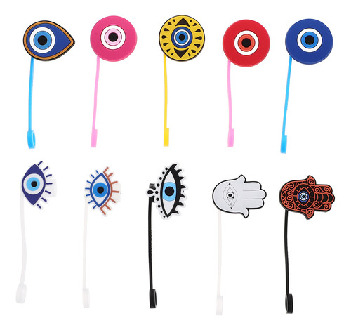 10 Fundas Protectoras Con Forma De Pajita Evil Eye De Estilo