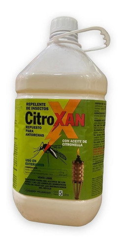 Citronela Aceite Citroxan X5 Litros Repelente Para Mosquitos