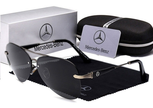 Óculos De Sol Mercedes-benz Alta Qualidade Uv400 Cor Cinza Cor da lente Preto