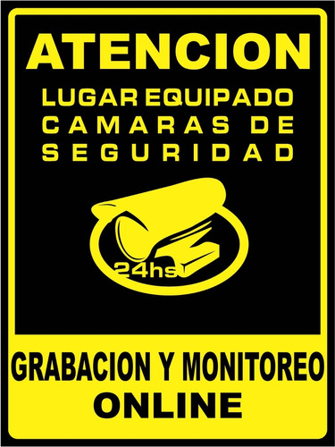 Cartel Camaras De Seguridad Online Alto Impacto 15x20 Cm