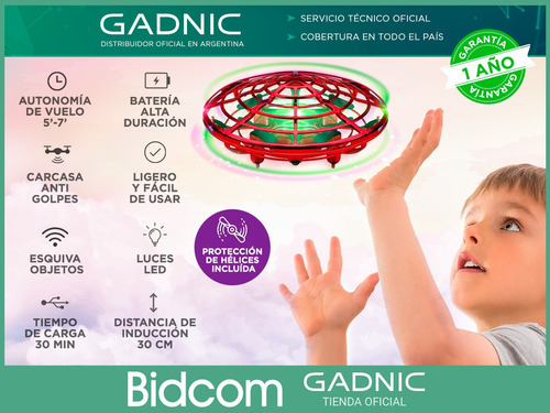 Drone Mini Ufo Gadnic Interactivo Inducción Control Luz Led