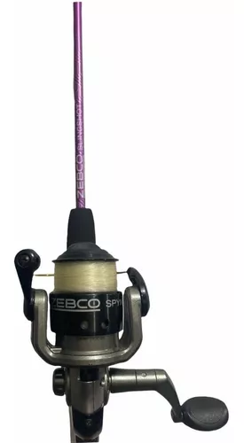 Combo Caña Reel Zebco Slingshot Spinning Rosa Pesca