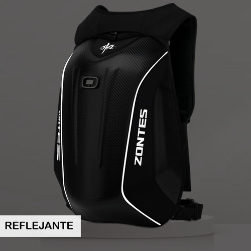 Mochila Racing Motociclista Tipo Fibra De Carbono Zontes