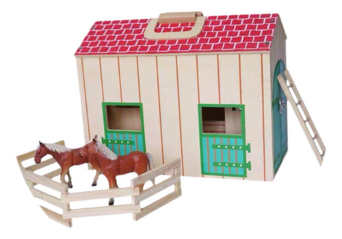 De Caballos De Madera En Miniatura, Casa De Muñecas, Mesa