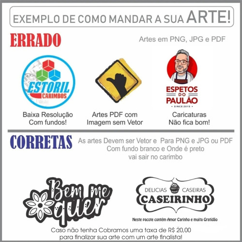 Imagem 5 de 6 de Carimbe Sua Marca Em Sacolas Kraft 10x10cm +tinta+almofada