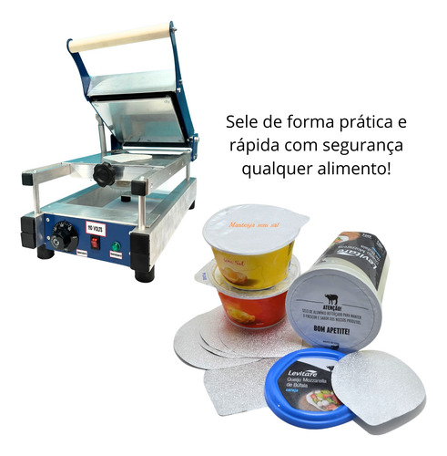 Seladora Lacradora Lacra Copos Plásticos Potes Pudim