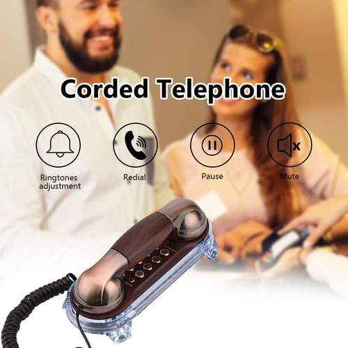 Teléfono Con Cable De Teléfono Montado En La Pared Retro, Te