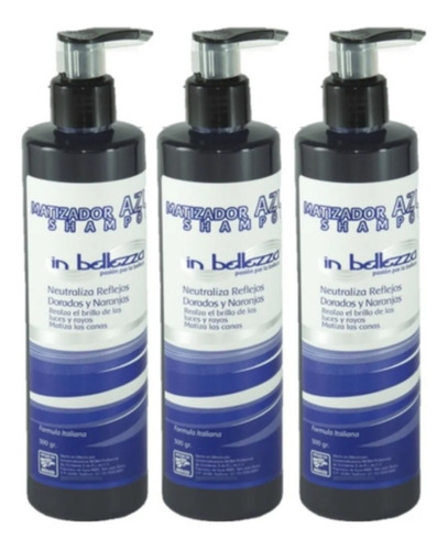 Kit 3 Shampoo Matizador Azul Para El Cabello In Bellezza