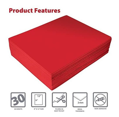 Espuma Eva Roja, 30 Hojas, 2 Mm, Conector 9 X 12, Better Off