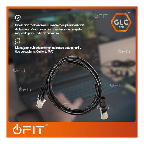 Imagen 5 de 11 de Patch Cord Utp Glc Cat 6 De 1.2 Metros
