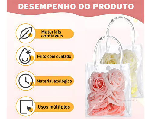 Prar G* 50 Sacolas De Presente Com Alça Transparente Para