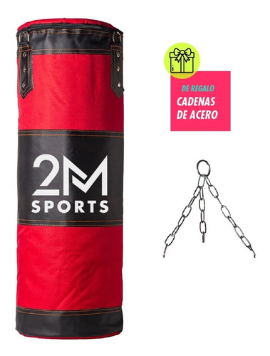 Bolsa Boxeo 90 Cm Cordura Reforzada Profesional Box Gym Rojo