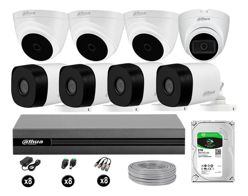 Cámaras Seguridad Kit 8 Dahua Full Hd 2tb 1 Cámara C/a P2p