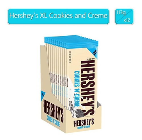 Hersheys Cookies & Creme Barra Xl X 12 Unidades