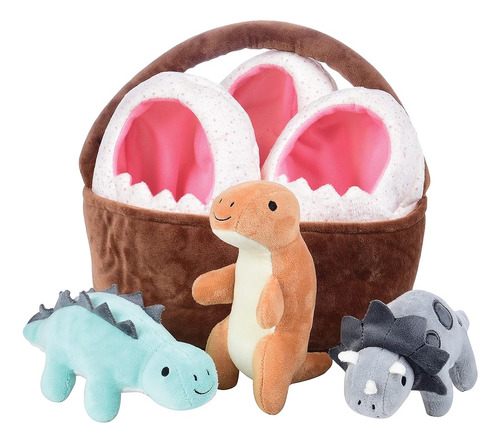 Cre8tive Minds Basket Of Baby Dinosaurs,, Plush Dolls, So