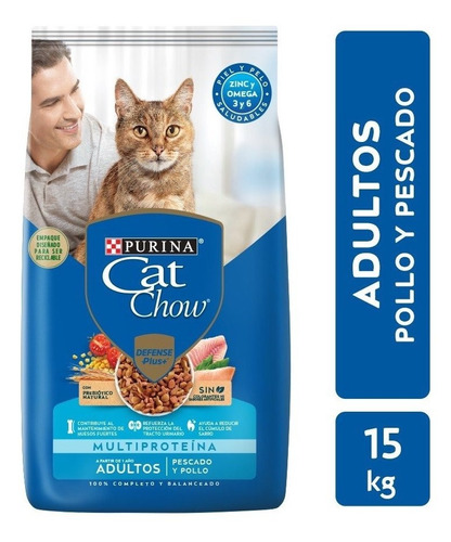 Cat Chow Adultos Pescado Y Pollo X 15 Kg