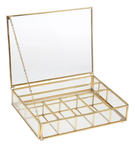 Organizador De Baratijas De Joyería De Vidrio Elegante Con