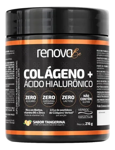Acido hialuronico Haplex Plus Renova Be Colágeno Verisol com em pó sabor Tangeri