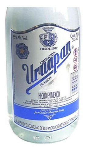 Pack De 12 Charanda Uruapan Blanco 355 Ml