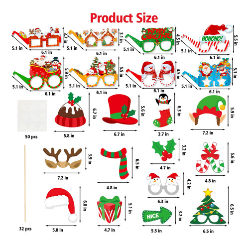 40 Piezas De Suministros De Fiesta De Navidad Incluye