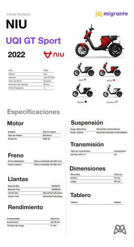 Moto Eléctrica Uqui Gt Sport De La Marca Niu